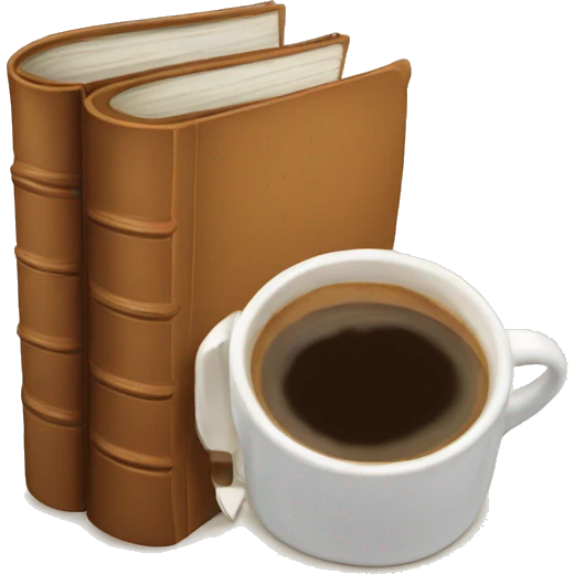 Book with coffee  emoji