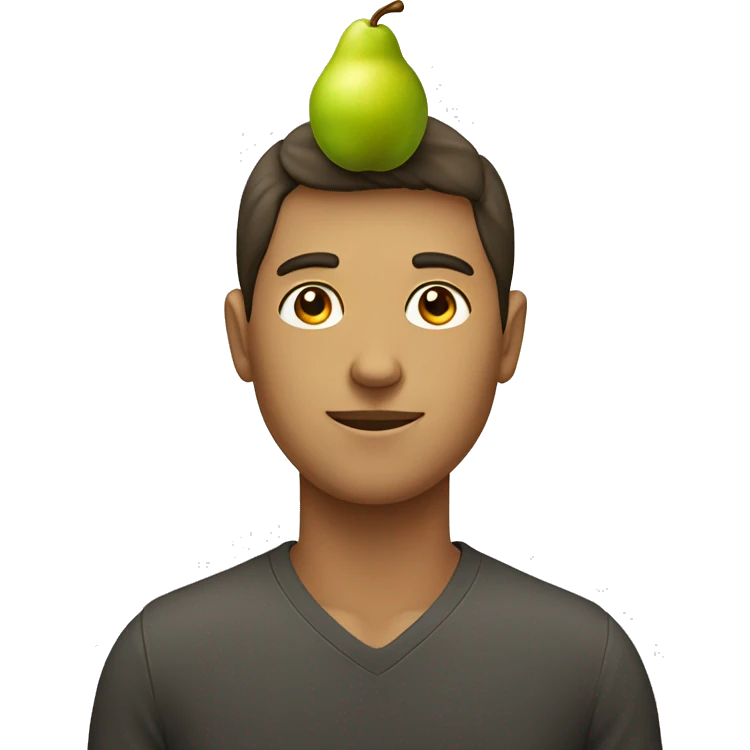 male with the head shape of a pear emoji
