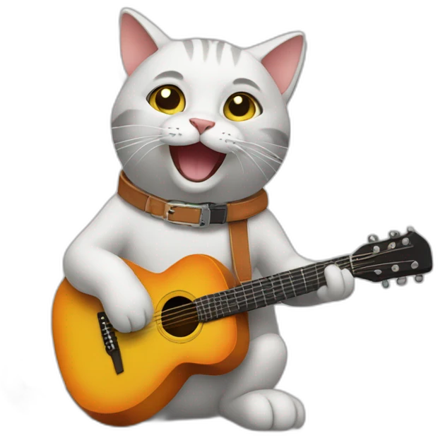 Cat playing guitar emoji