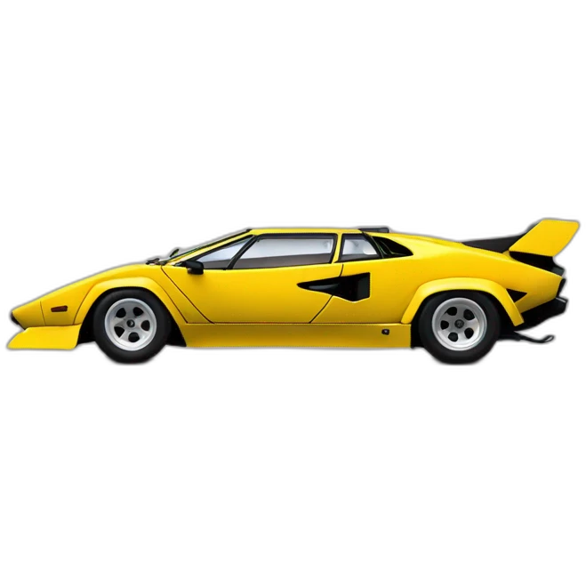 Lamborghini countach yellow side view emoji