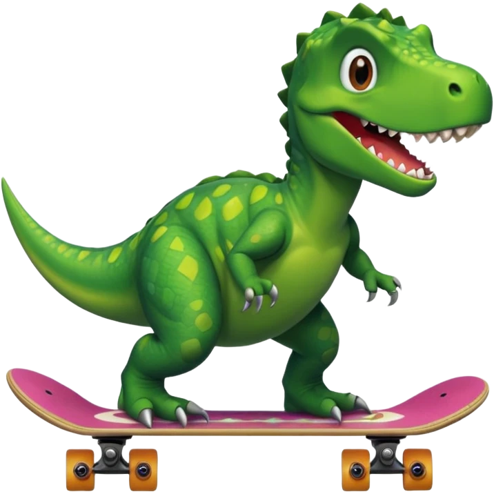 Dinosaur on a skateboard emoji