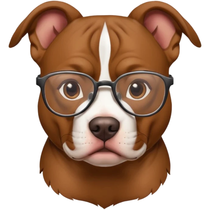 A pitbull with glasses on  emoji