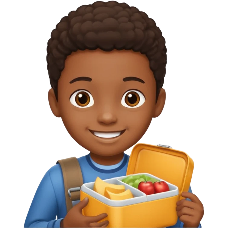 black child with lunchbox emoji