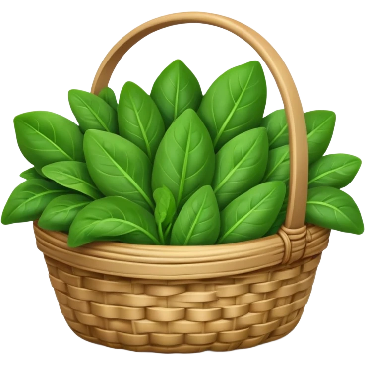 Spinach with a basket emoji