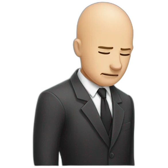  Bald facepalm in a suit emoji