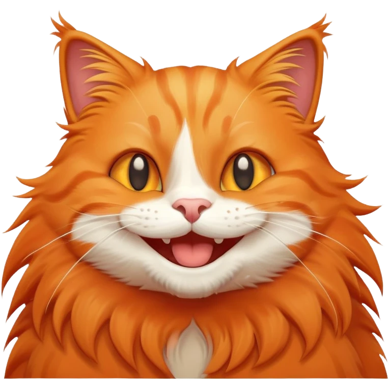 happy orange cat with big smile emoji
