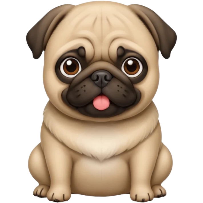 Pug fofo com pote de ração sem nada dentro emoji