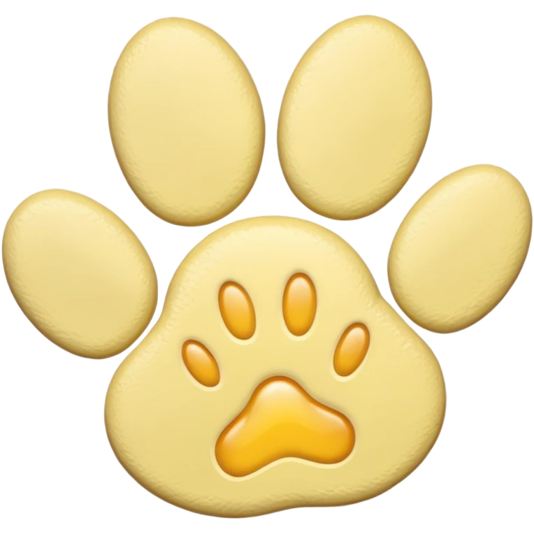 a pastel yellow pawprint emoji