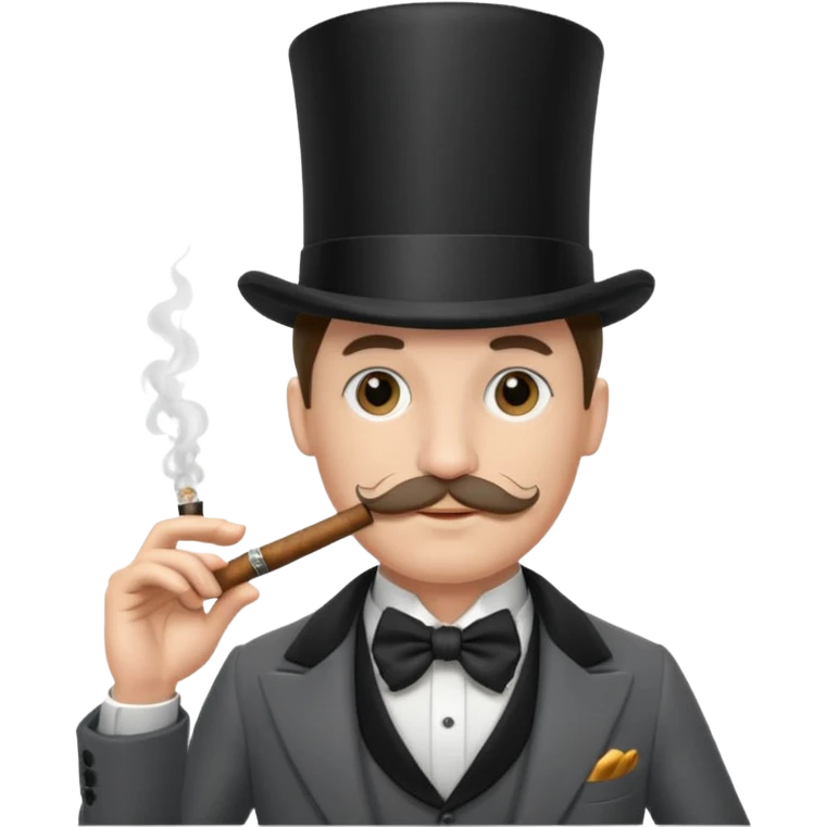 a sophisticated gentleman with a top hat, monocle and cigar emoji