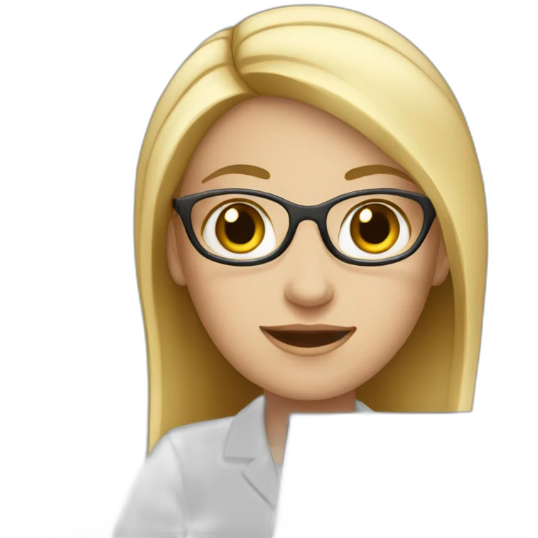 white girl manager with laptop emoji