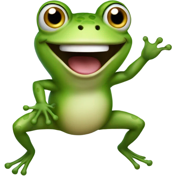 frog laughing out loud and jumping  emoji