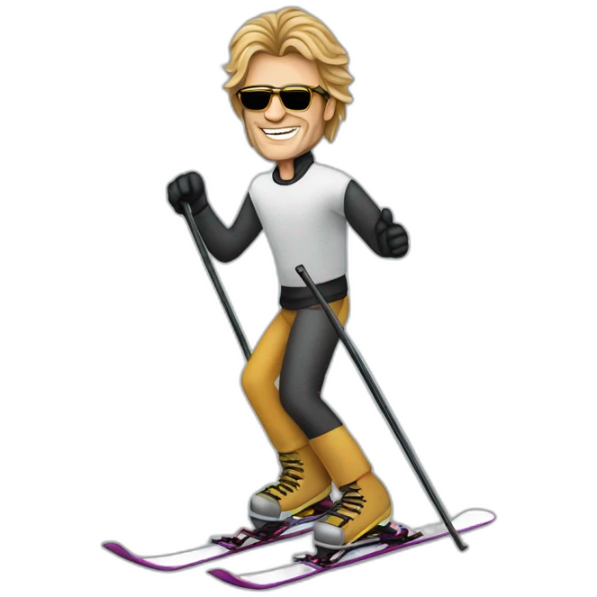 Johnny halliday on skis emoji