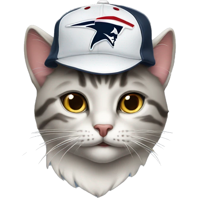 Cat wearing a Patriots team hat emoji