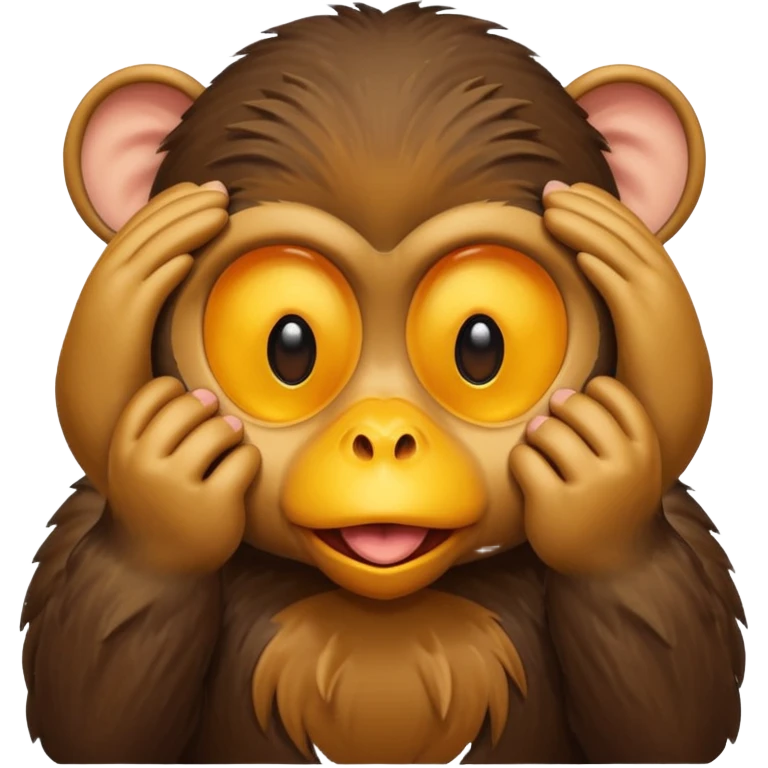 I want duck 🦆 emoji and monkey 🐒 emoji mashed together making a monkeyduck covering his eyes see no evil emoji