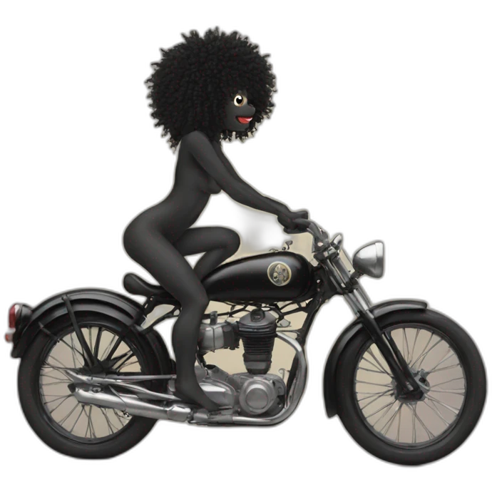 Female Naturist gollywog on a horse emoji