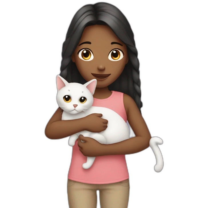 girl holding a cat emoji
