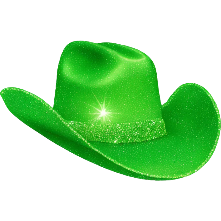 lime green sparkly cowgirl hat emoji