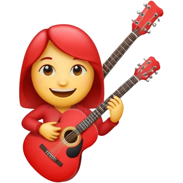 A cute emoji Heart how is holding a guitar and smile emoji