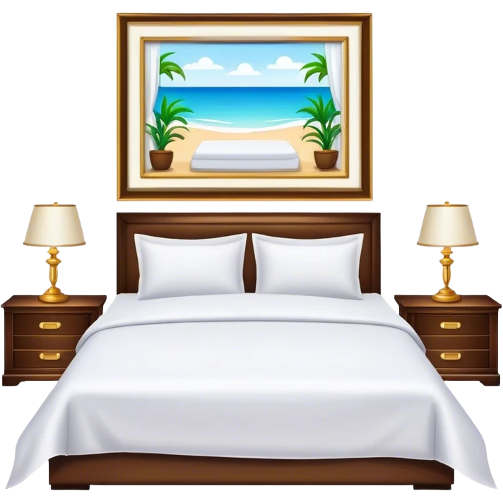 LUXURY BEDROOM WITH WHITE BED SHEETS emoji