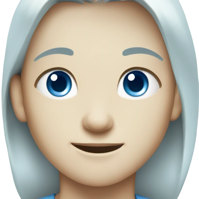 Young Caucasian boy with blue eyes and blue hair emoji