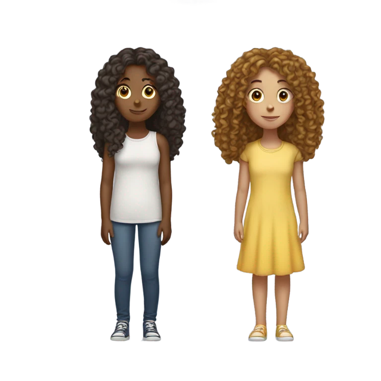 Two girls one tall one short  emoji