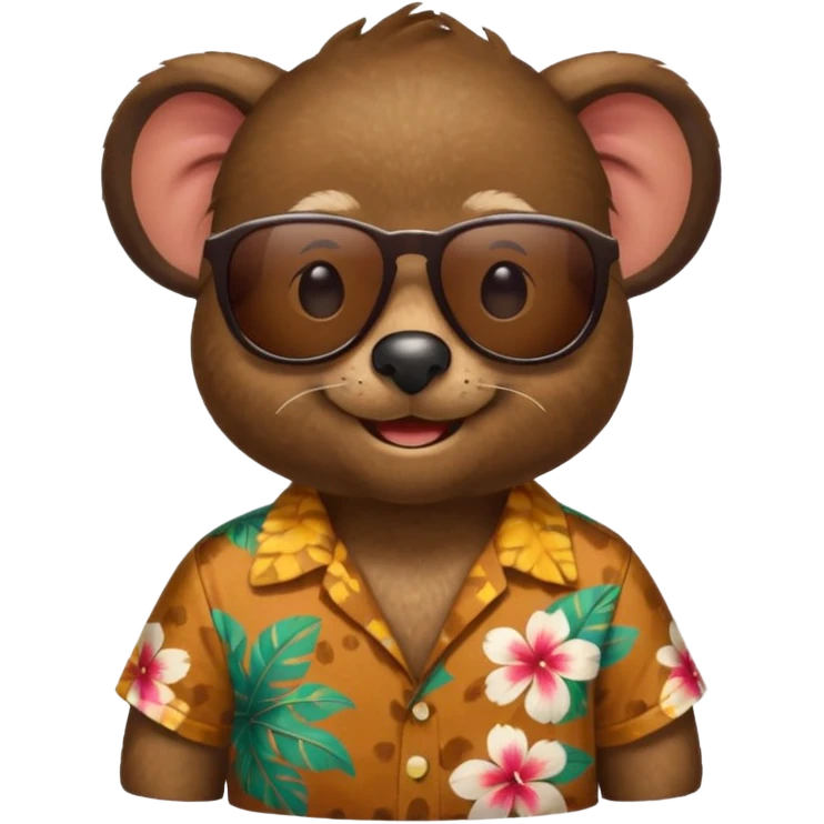 mole with aloha shirt wearing sunglasses emoji