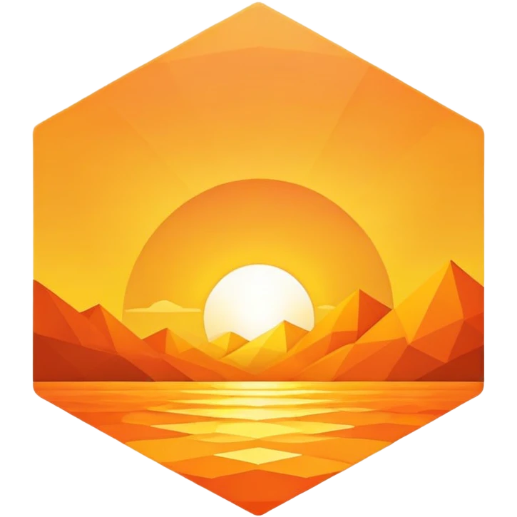 Hexagon shaped sunrise emoji