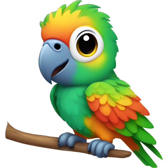 Colorful baby parrot emoji