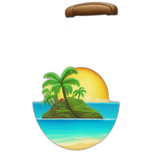 bright hawaian t-shirt in suitcase emoji