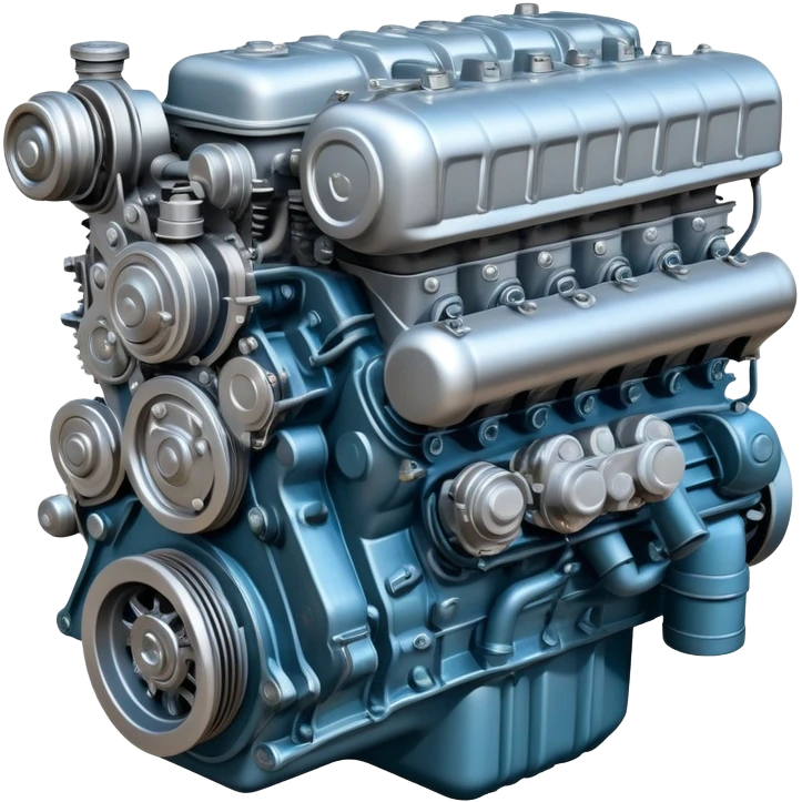 Detailed ZIL-130 V8 truck engine, Soviet automotive design, mechanical parts visible emoji