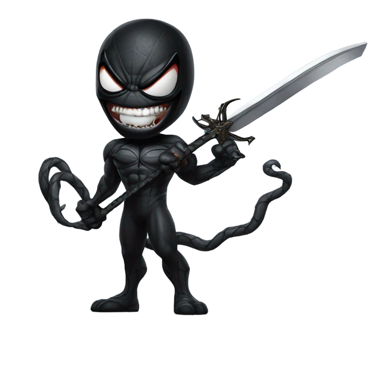 venom from spiderman with a sword emoji
