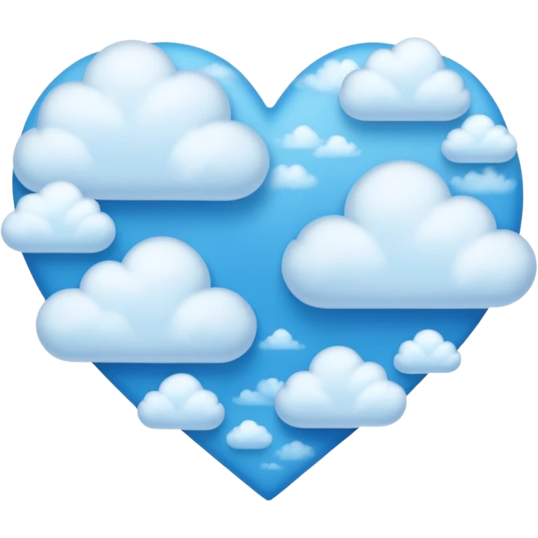 Cuore blu nuvole emoji