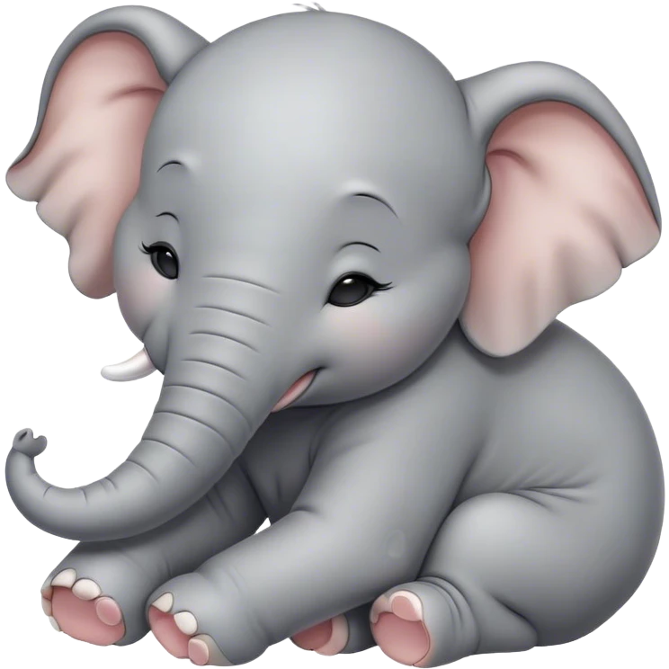 Meme-Worthy Cute Sleeping Baby Elephant Portrait Emoji, Head resting peacefully with a contented smile, showcasing a delightfully tiny build and a luxuriously soft gray hide, eyes shut in a serene, restful nap, Simplified yet hilariously adorable features, highly detailed, glowing with a soft, drowsy light, high shine, relaxed and utterly lovable, stylized with an air of playful laziness, bright and heartwarming, soft glowing outline, capturing the essence of a comically sleepy baby elephant, so meme-worthy it feels like it could instantly become the next viral sensation of adorable slumber! emoji