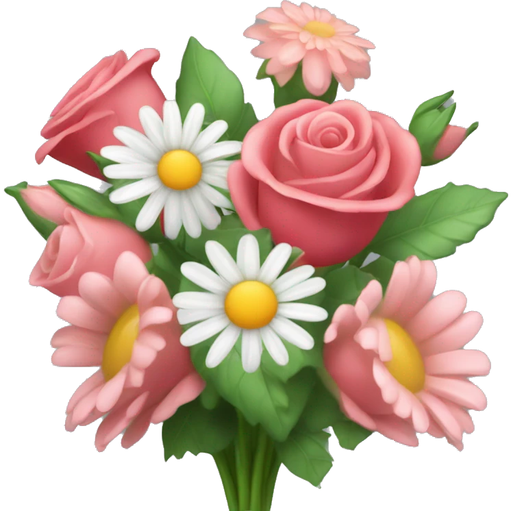 bouquet of roses and daisys  emoji