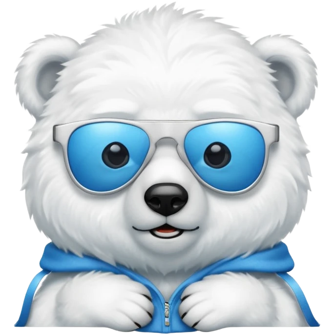 baby Polar bear with blue sun glasses emoji