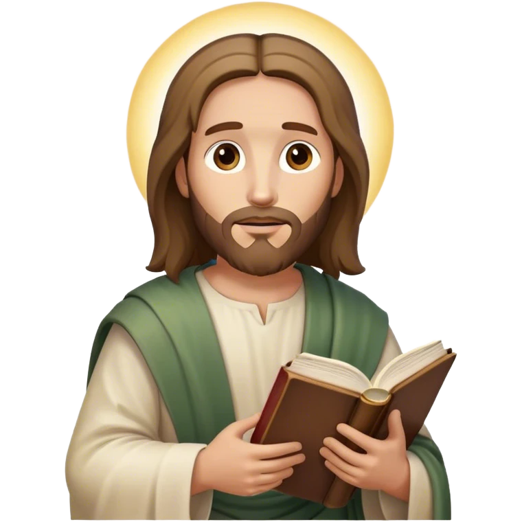 Jesus holding a bible and reading emoji