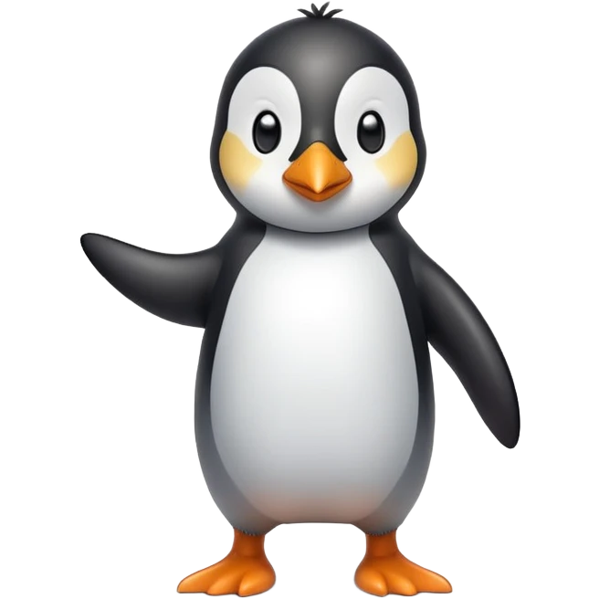 friendly anthropomorphised penguin in a shirt and t-shirt brisk walking emoji