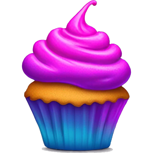 Neon paint splotched cupcake    emoji