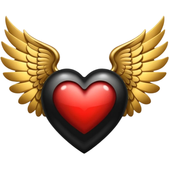 heart with black and gold wings emoji