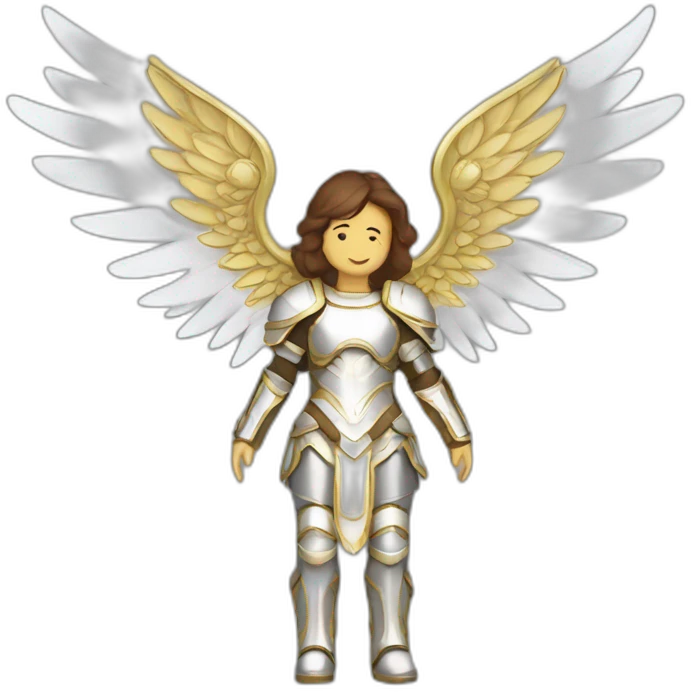 Female archangels armor wings halo emoji