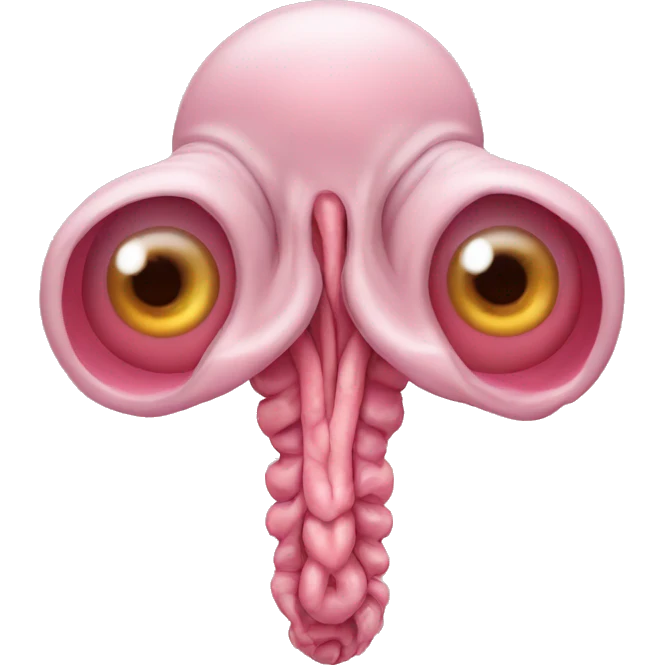 uterus with fallopian tubes with eyes  emoji