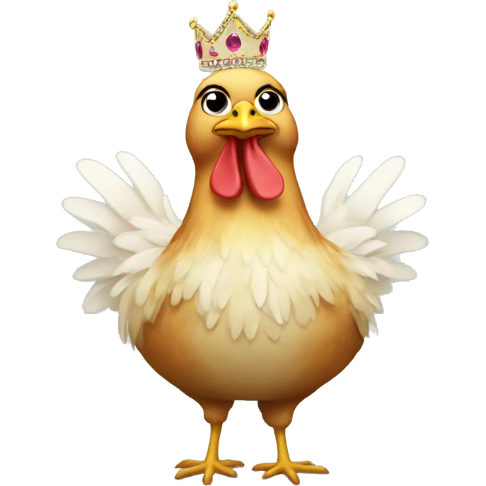 Chicken wearing a tutu and tiara emoji
