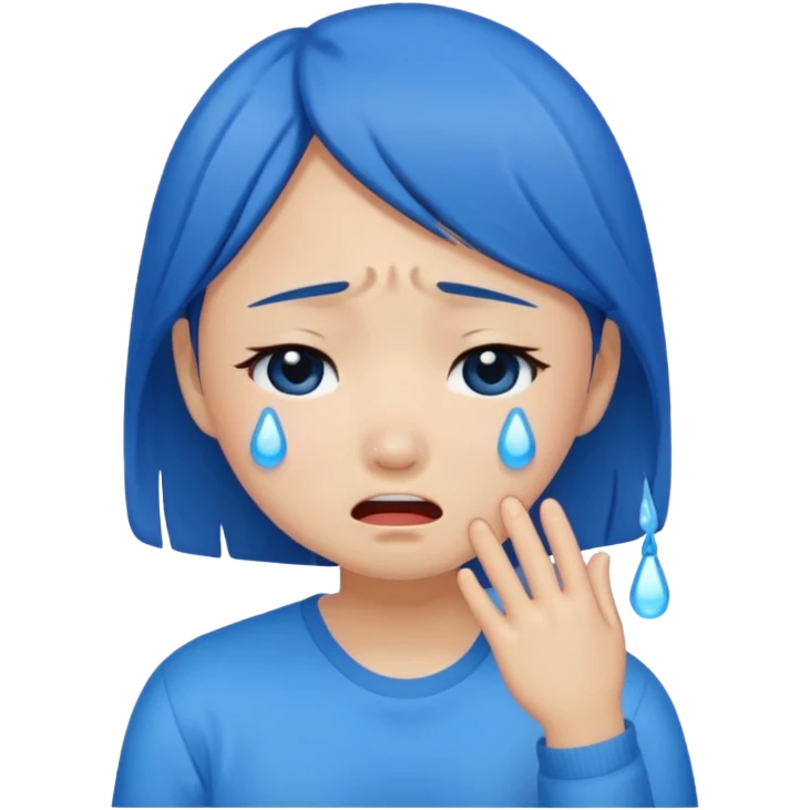 Asian girl crying more like this 😭 make the tears blue emoji
