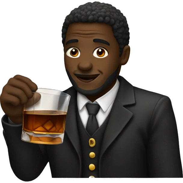 Black drinking whiskey  emoji