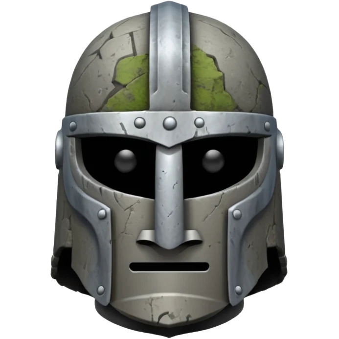 Knight helmet, moai-style emoji