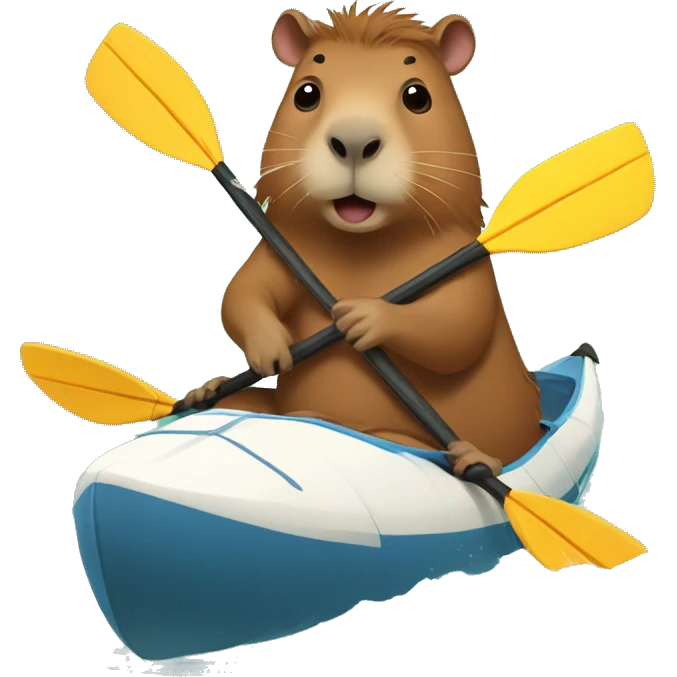 capybara in a kayak emoji