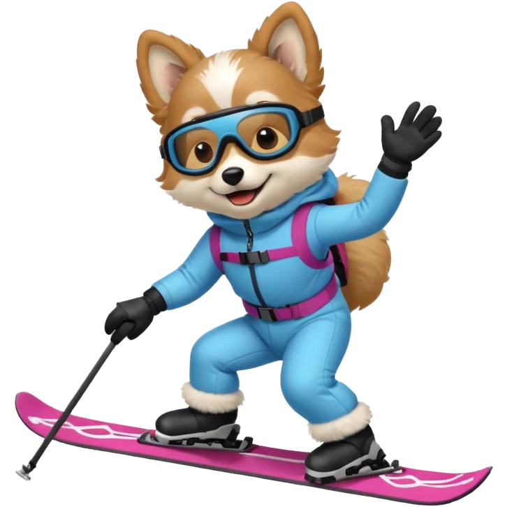 dog skiing emoji