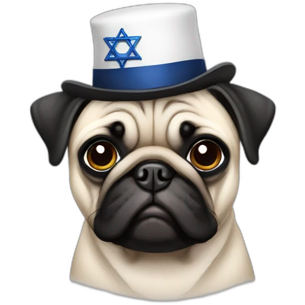 pug with jewish hat emoji