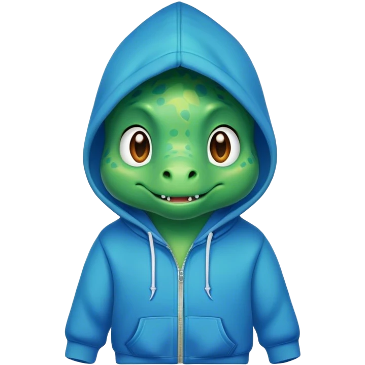 Cute Dinosaur in a hoodie emoji
