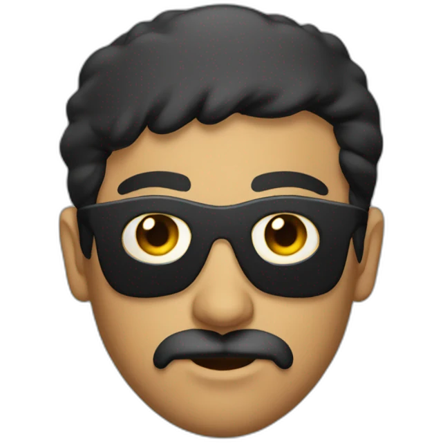 Hispanic pirate man with one eye patch with short stubble and mustache emoji